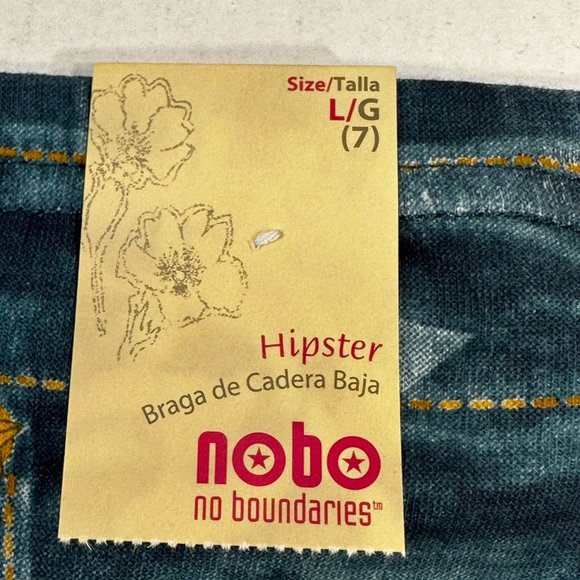 No Bo Women's Size 7 Large Panty Hipster Looks Like Jeans Blue New With Tags - Picture 6 of 10